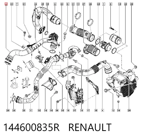 Tubo intercooler 144600835R Renault (RVI)
