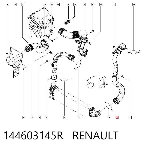 Tubo intercooler 144603145R Renault (RVI)
