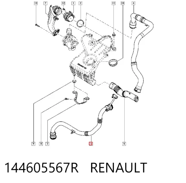 Tubo intercooler 144605567R Renault (RVI)