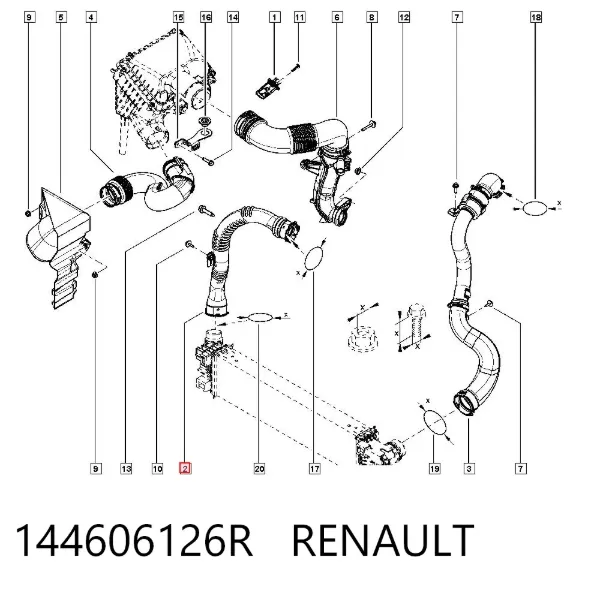 Tubo intercooler 144606126R Renault (RVI)