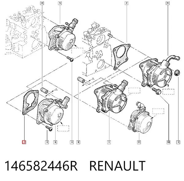 Junta de la bomba de vacío 146582446R Renault (RVI)