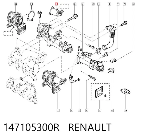 Válvula EGR 147105300R Renault (RVI)