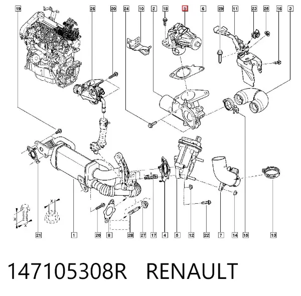 Válvula EGR 147105308R Renault (RVI)
