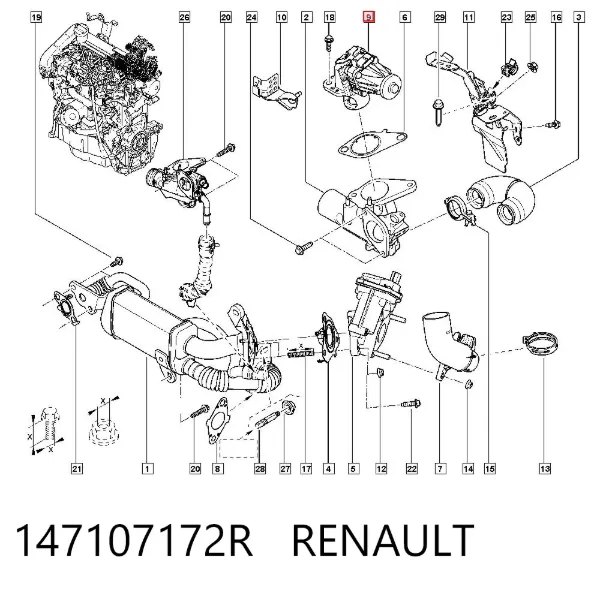 Válvula EGR 147107172R Renault (RVI)