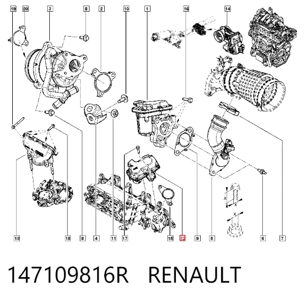 Válvula EGR 147109816R Renault (RVI)