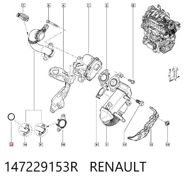 Junta de colector de admisión 147229153R Renault (RVI)