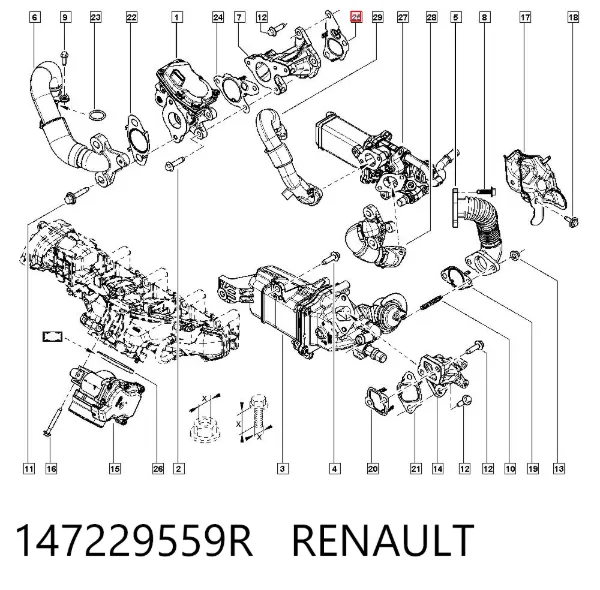 Junta de válvula EGR 147229559R Renault (RVI)