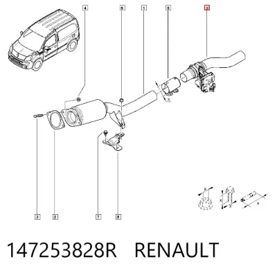 Mariposa del sistema de escape RENAULT 147253828R