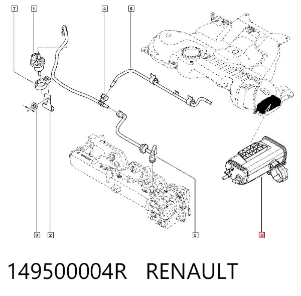 Filtro de carbón activado 149500004R Renault (RVI)