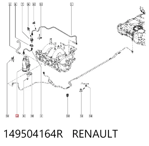 Filtro de carbón activado 149504164R Renault (RVI)