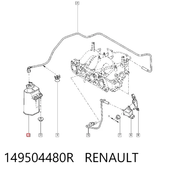 Filtro de carbón activado 149504480R Renault (RVI)