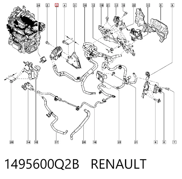 Válvula solenoide de control de presión de sobrealimentación 1495600Q2B Renault (RVI)