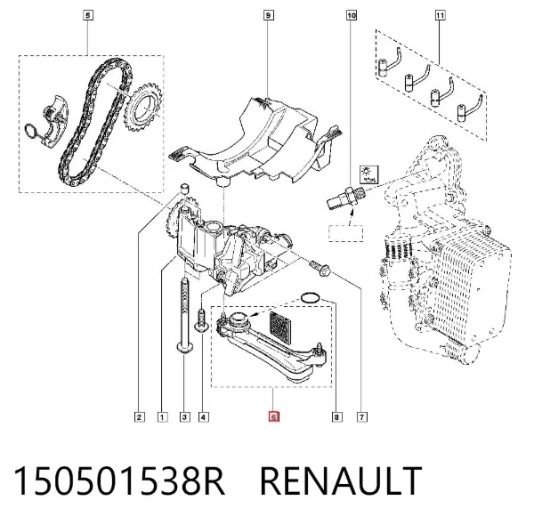Tubo de aspiración, bomba de aceite 150501538R Renault (RVI)