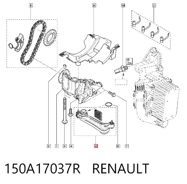 Junta del tubo de aspiración de aceite 150A17037R Renault (RVI)