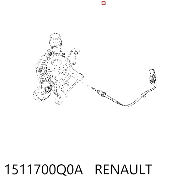 Sensor de temperatura de gases de escape antes de la turbina 1511700Q0A Renault (RVI)