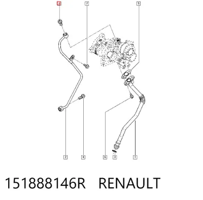 Perno de tubo de alimentación de aceite de turbocompresor RENAULT 151888146R