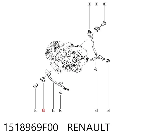 Junta de manguera de drenaje de aceite de turbina 1518969F00 Renault (RVI)