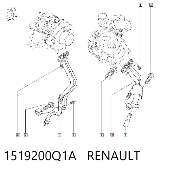 Tubo de suministro de aceite a la turbina 1519200Q1A Renault (RVI)
