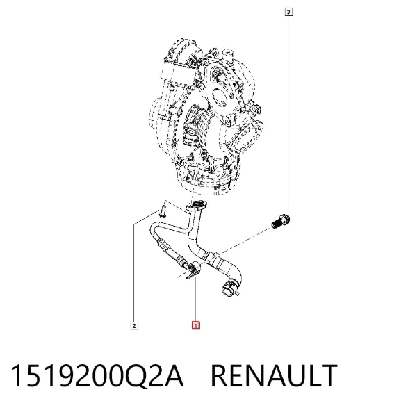 Tubo de suministro de aceite a la turbina 1519200Q2A Renault (RVI)
