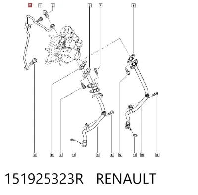 Tubo de suministro de aceite a la turbina RENAULT 151925323R