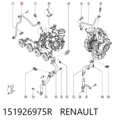 Tubo de suministro de aceite a la turbina RENAULT 151926975R