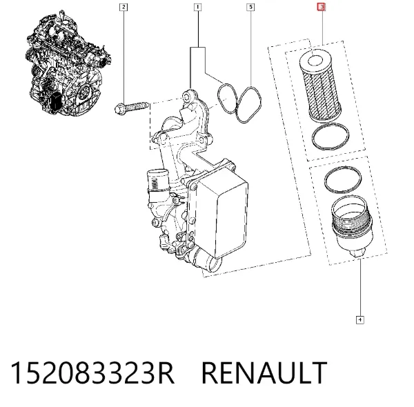 Filtro de aceite 152083323R Renault (RVI)