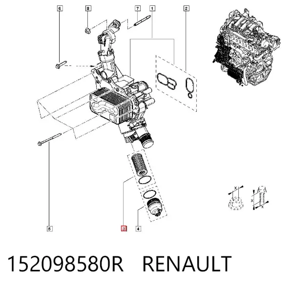 Filtro de aceite 152098580R Renault (RVI)