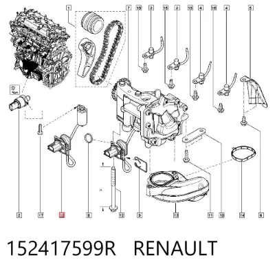 Válvula reguladora de presión de aceite RENAULT 152417599R
