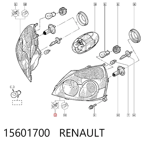 Faro izquierdo 15601700 Renault (RVI)