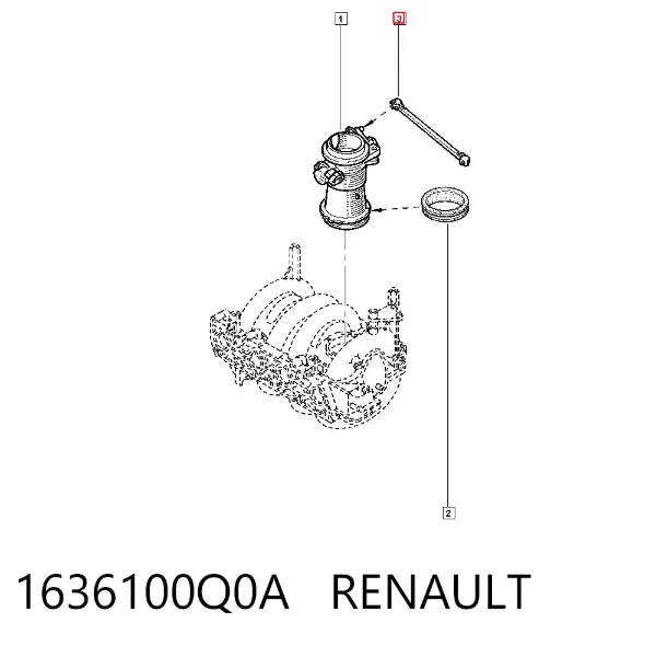 Varilla de mariposa del colector de admisión 1636100Q0A Renault (RVI)