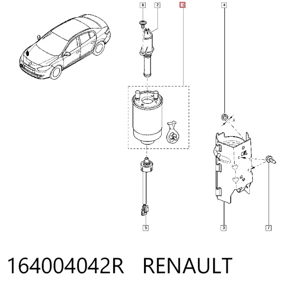 Filtro de combustible 164004042R Renault (RVI)