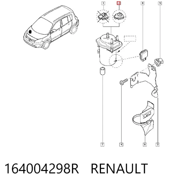 Filtro de combustible 164004298R Renault (RVI)