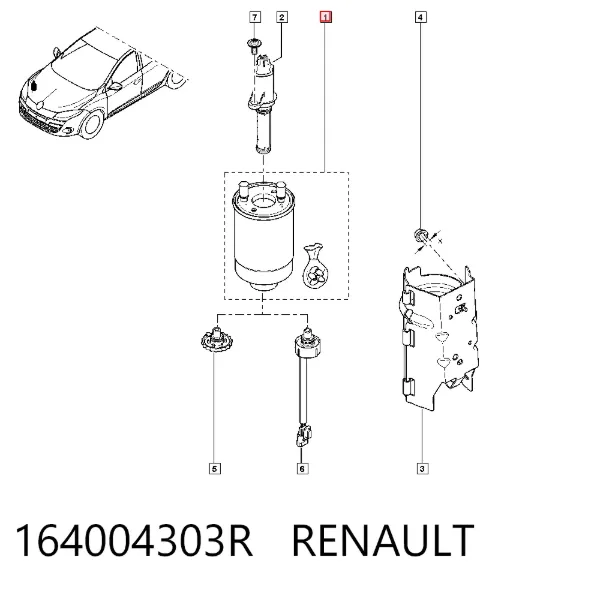 Filtro de combustible 164004303R Renault (RVI)