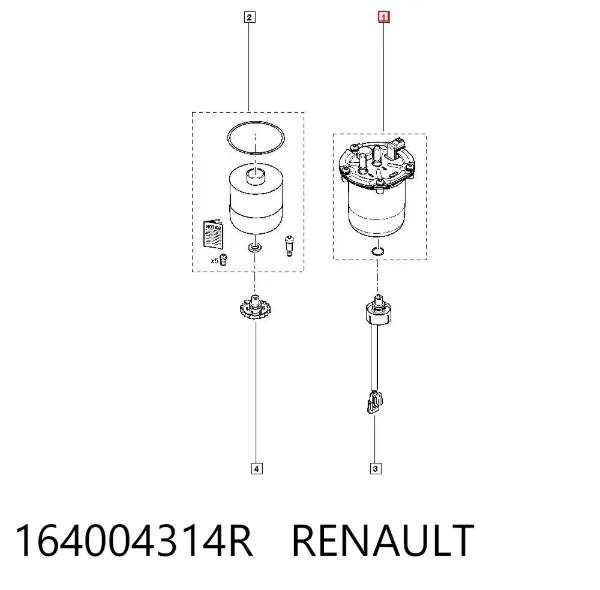 Filtro de combustible 164004314R Renault (RVI)