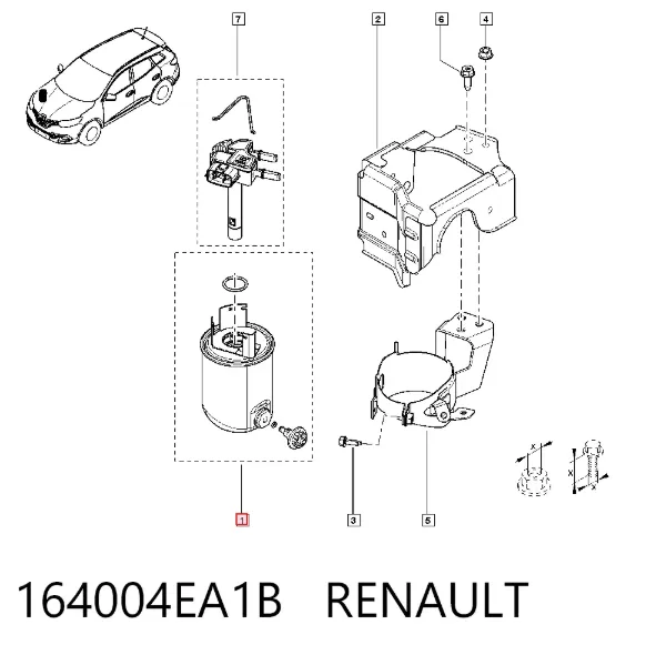 Filtro de combustible 164004EA1B Renault (RVI)