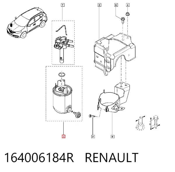 Filtro de combustible 164006184R Renault (RVI)