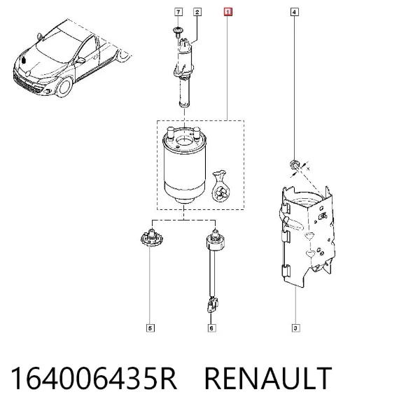 Filtro de combustible 164006435R Renault (RVI)