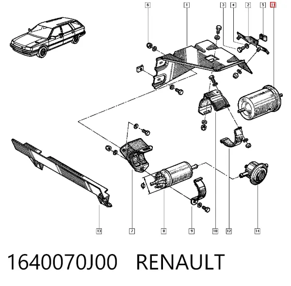 Filtro de combustible 1640070J00 Renault (RVI)