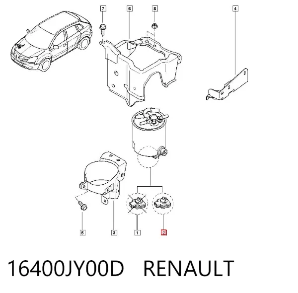 Filtro de combustible 16400JY00D Renault (RVI)