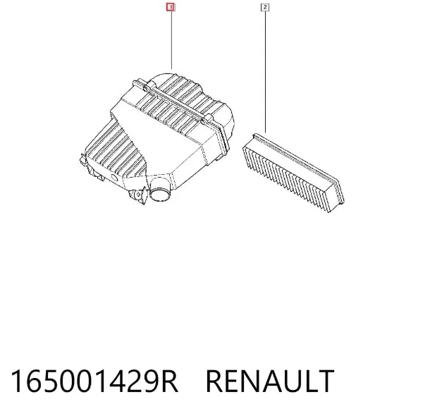 Caja del filtro de aire 165001429R Renault (RVI)