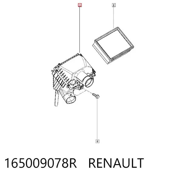 Caja del filtro de aire 165009078R Renault (RVI)