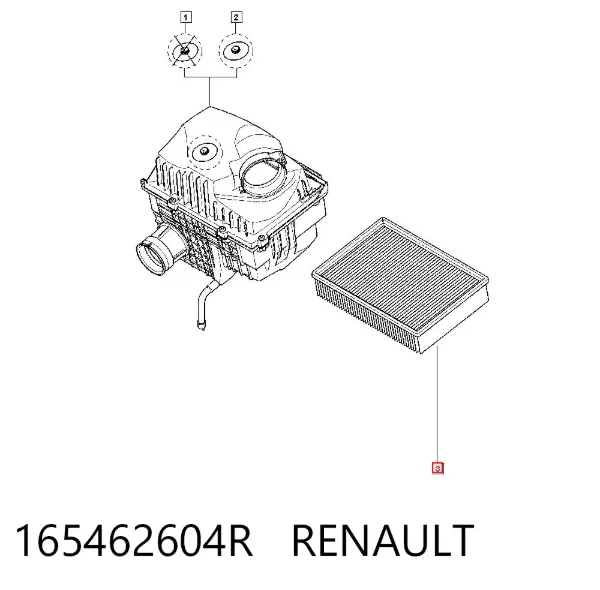Filtro de aire 165462604R Renault (RVI)