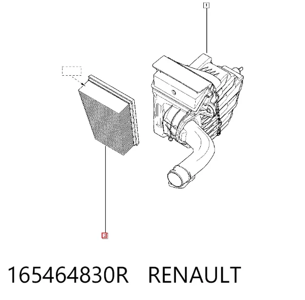 Filtro de aire 165464830R Renault (RVI)