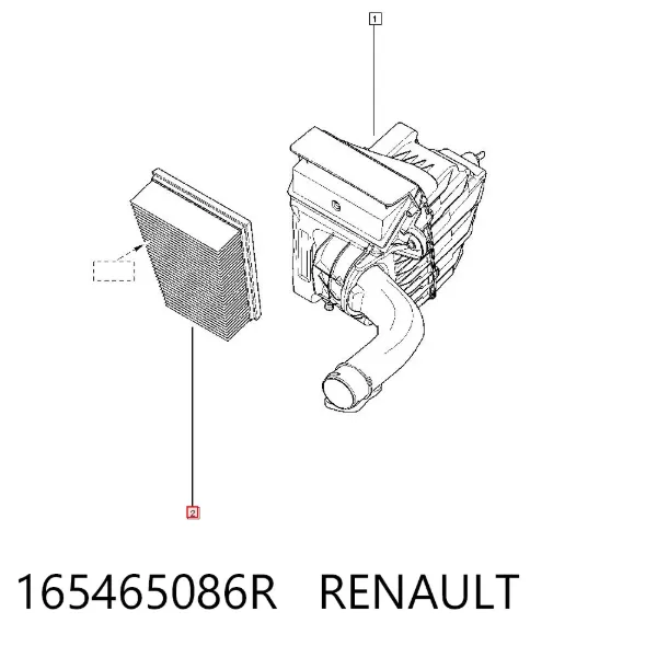 Filtro de aire 165465086R Renault (RVI)