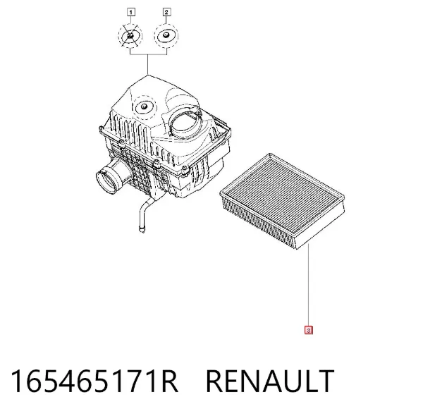 Filtro de aire 165465171R Renault (RVI)