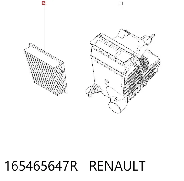 Filtro de aire 165465647R Renault (RVI)
