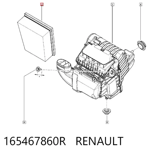 Filtro de aire 165467860R Renault (RVI)