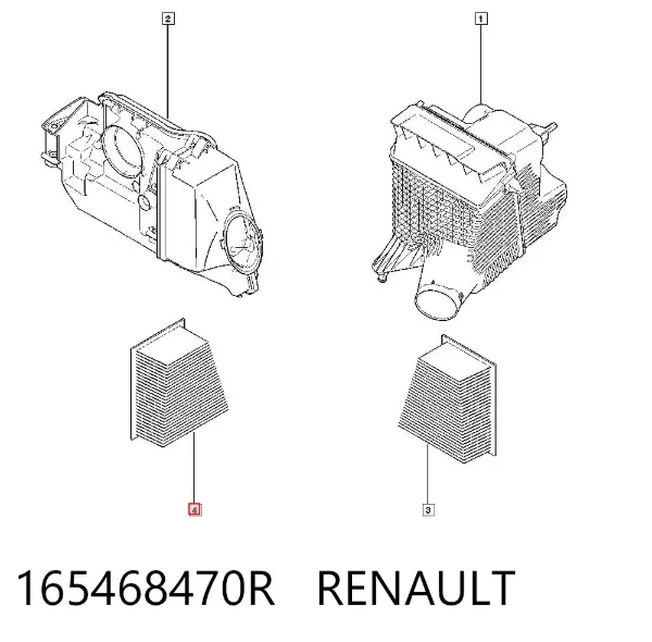 Filtro de aire 165468470R Renault (RVI)