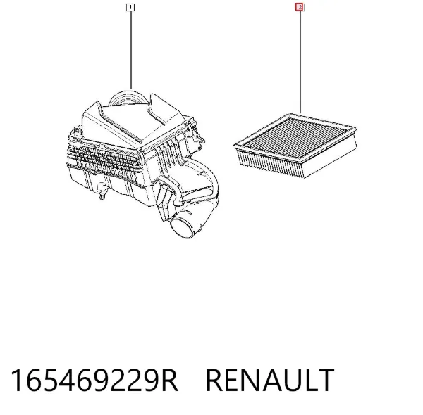 Filtro de aire 165469229R Renault (RVI)