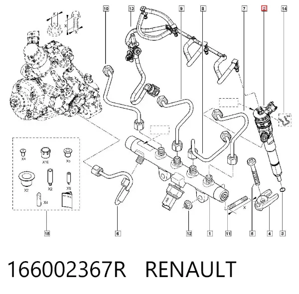 Inyector 166002367R Renault (RVI)